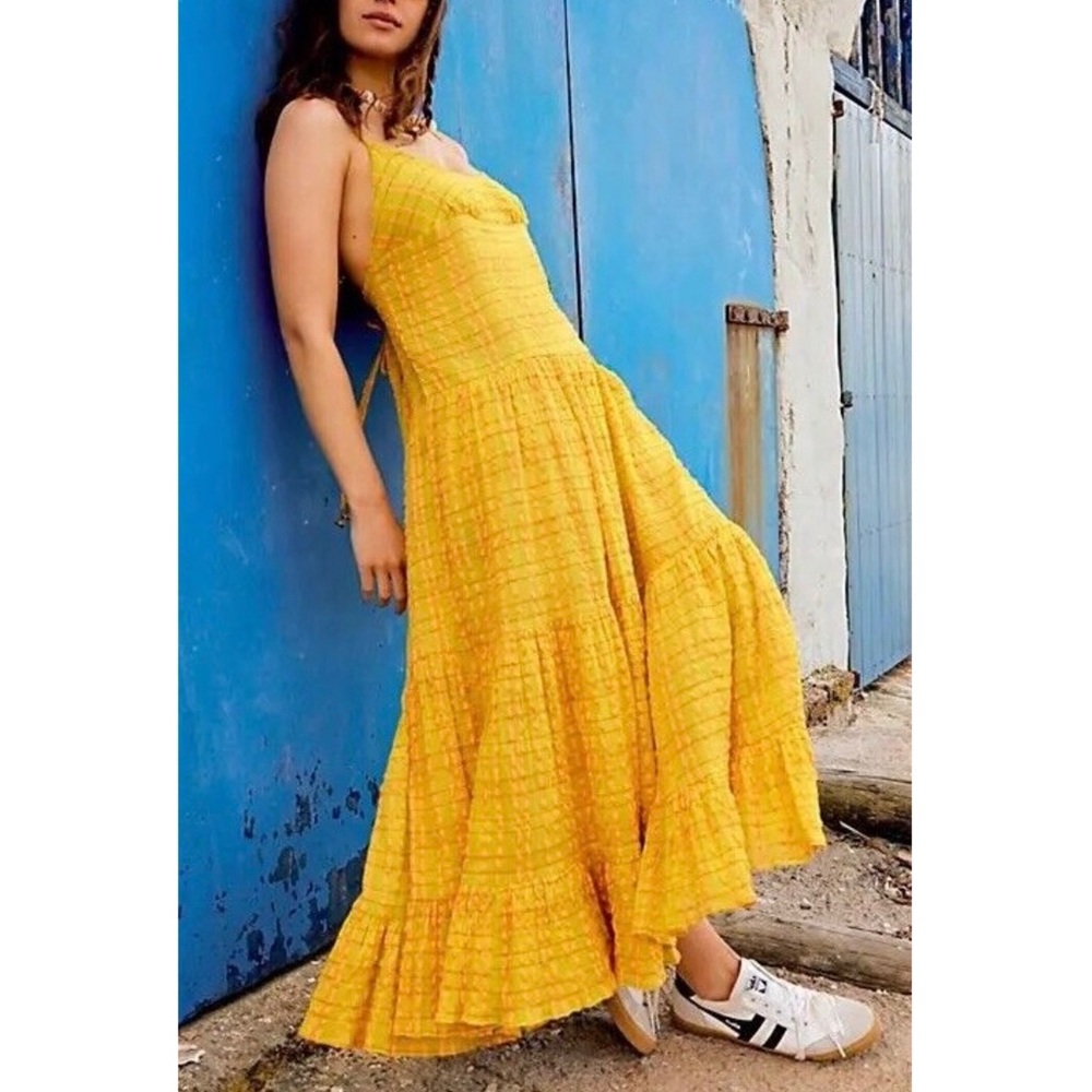 NWOT Free People Marigold Tiered Maxi Dress